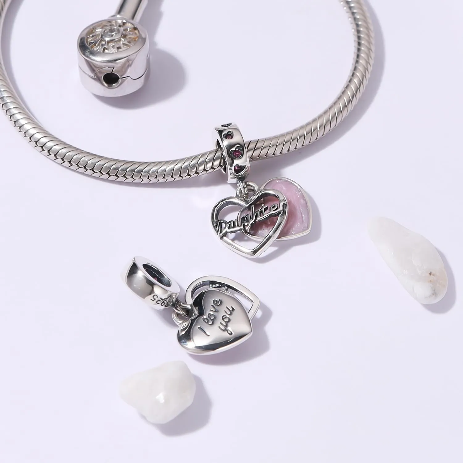 SOUKISS Grandma Heart Charms Authentic 925 Sterling Silver Family Love Mother Gifts Charm for European Bracelet