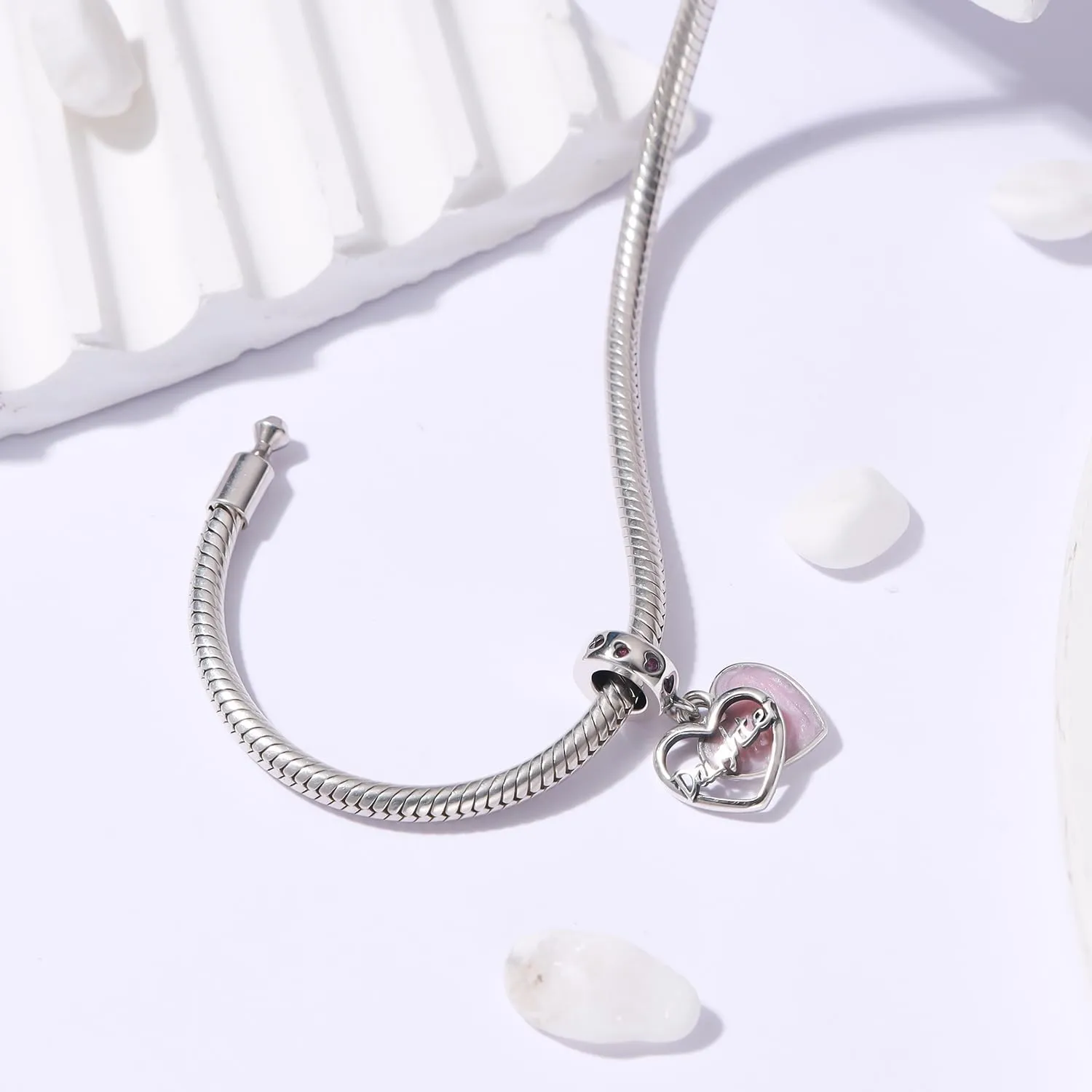 SOUKISS Grandma Heart Charms Authentic 925 Sterling Silver Family Love Mother Gifts Charm for European Bracelet