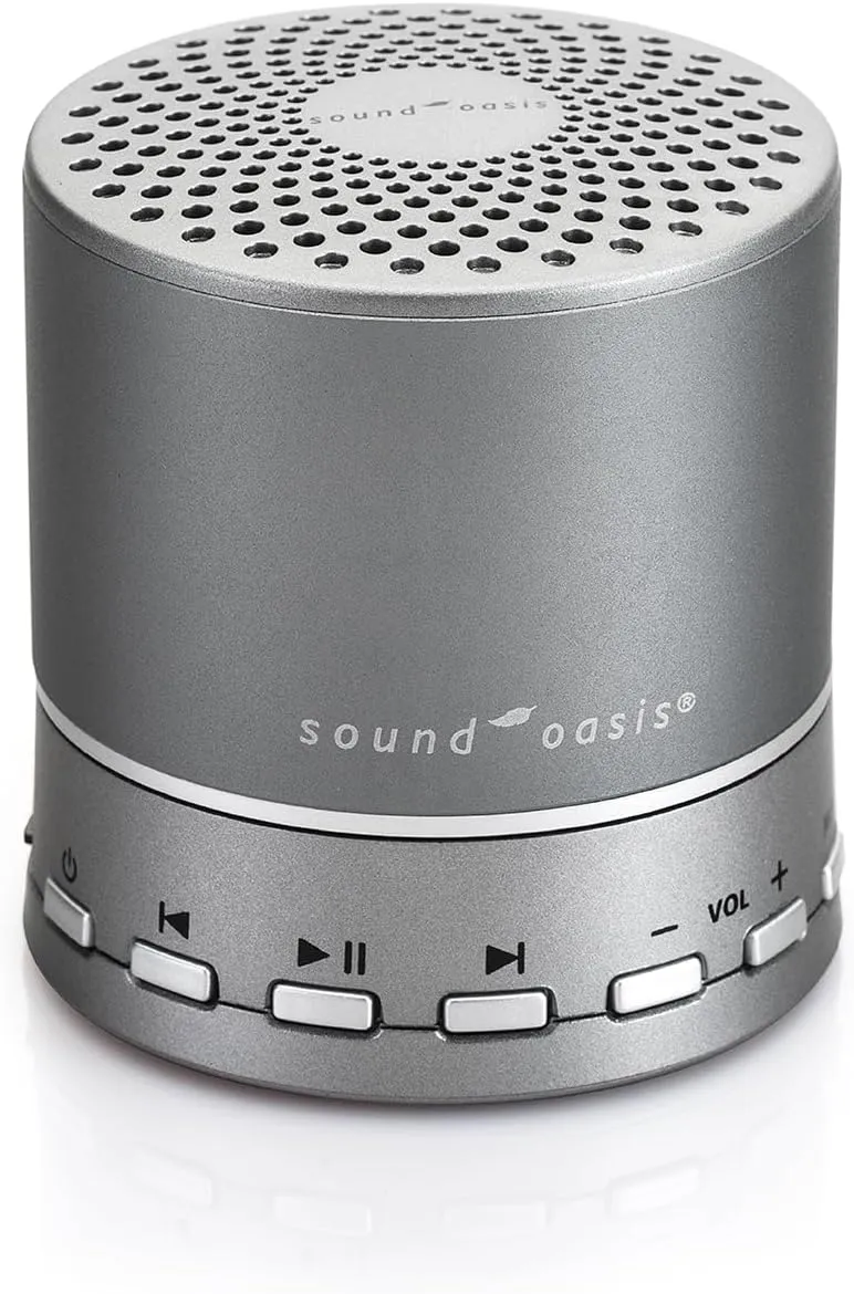 Sound Oasis Sound Machine Bluetooth Speaker Portable White Noise Machine 20 Non-Looping Sounds Nature Brown Pink Noise Tinnitus Masker Sound Soother for Sleep Home Baby Office Travel Rechargeable