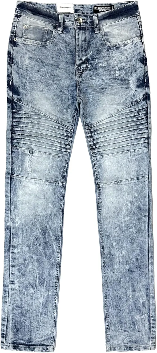 Southpole Men's Stretch Biker Denim Skinny Jeans