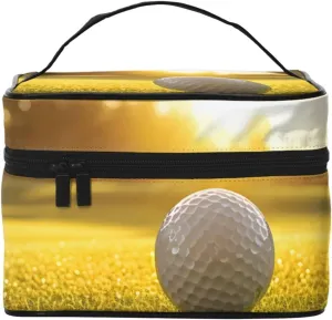Sports Golf Ball Makeup Bag Large Cosmetic Bag Travel Makeup Bag with Handle Toiletry Bag for Women Travel