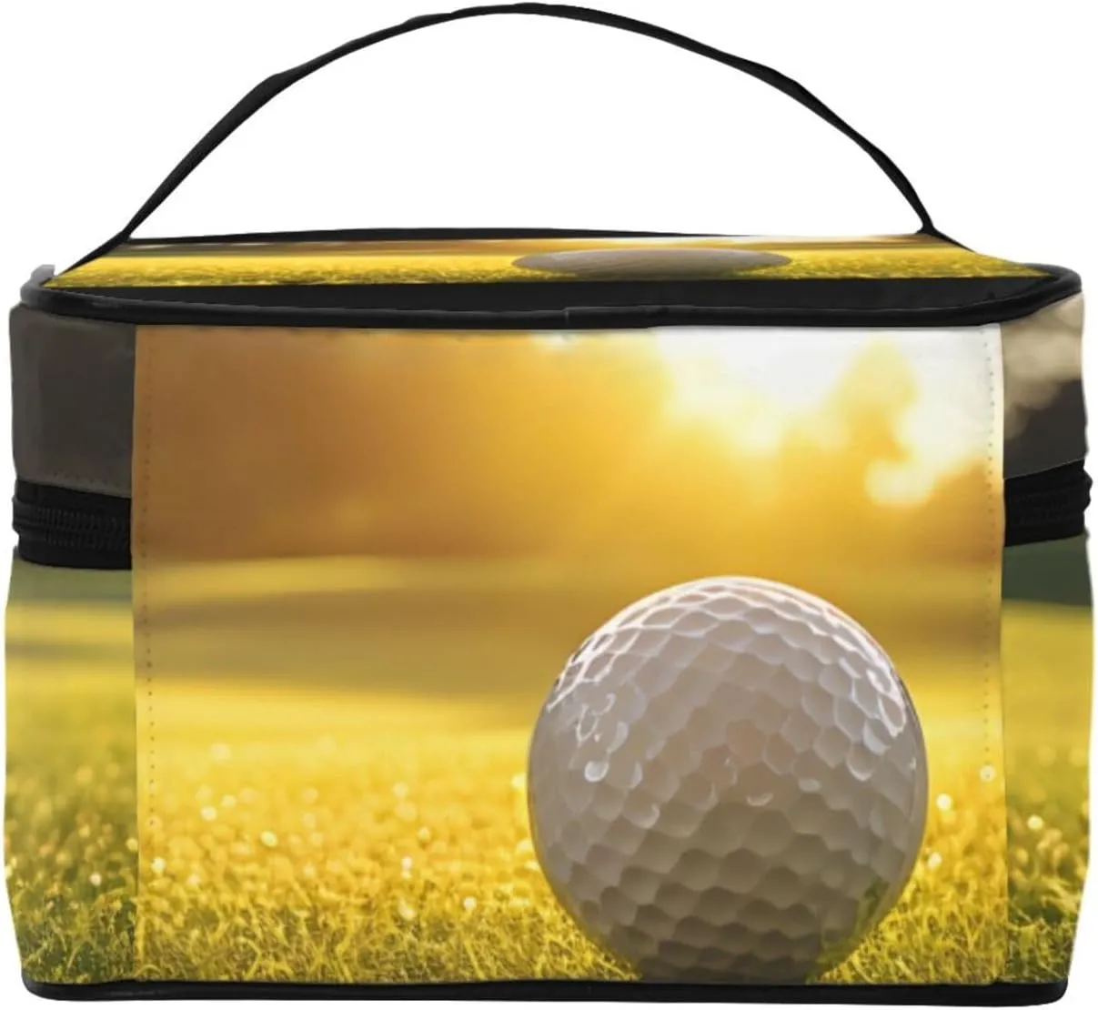Sports Golf Ball Makeup Bag Large Cosmetic Bag Travel Makeup Bag with Handle Toiletry Bag for Women Travel
