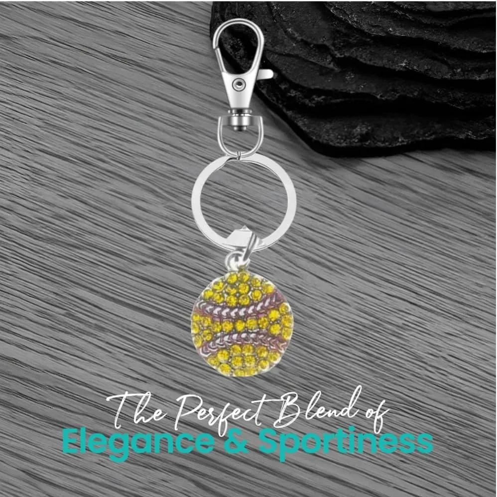 Sportybella Basketball, Softball, Volleyball Keychain, Baseball Keychain, Soccer Key Fob, Team Spirit Gift for Players