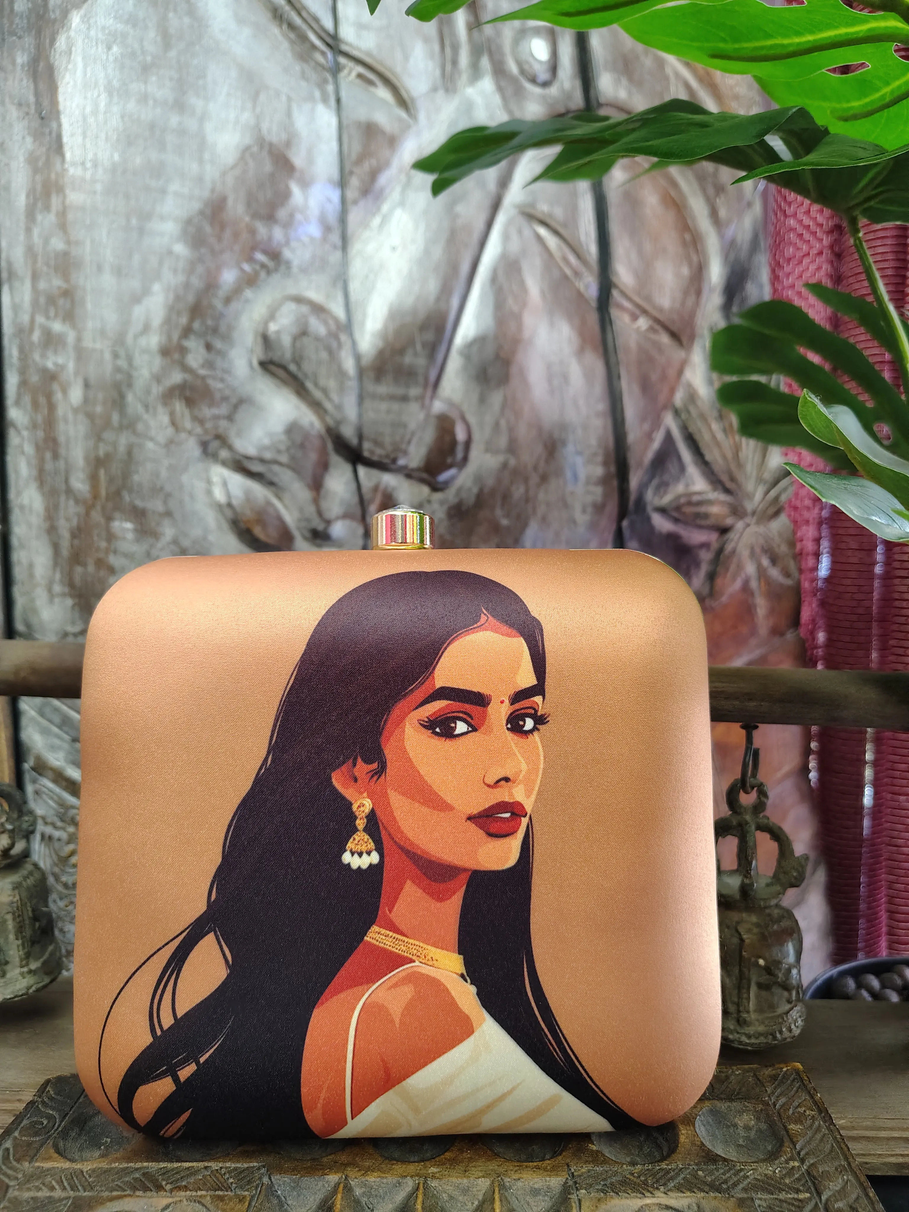 Square Printed Box Clutch