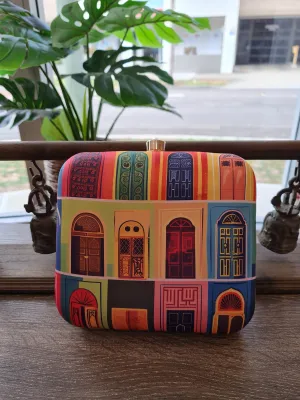 Square Printed Box Clutch