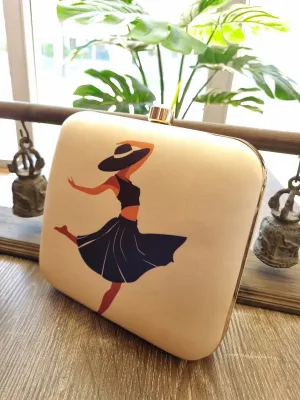 Square Printed Box Clutch