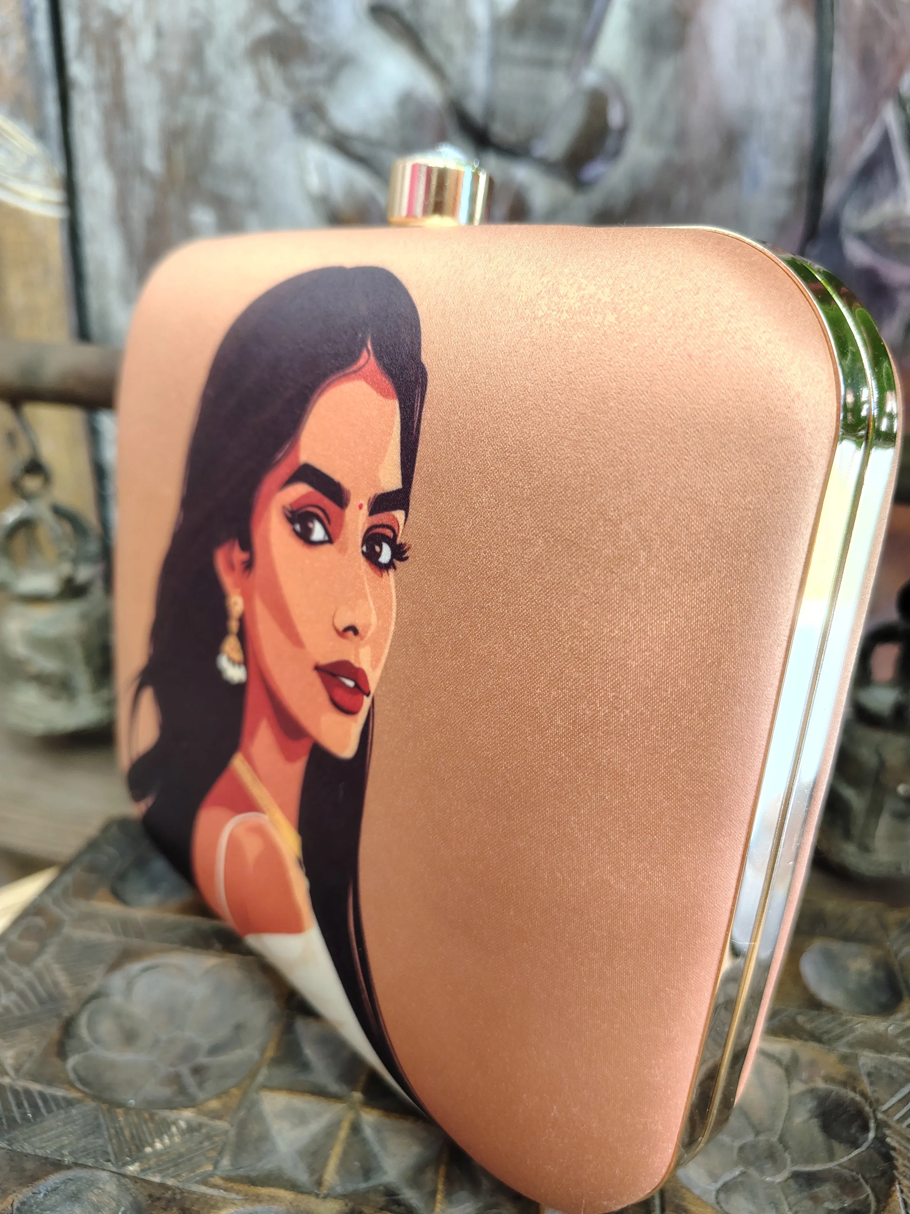 Square Printed Box Clutch