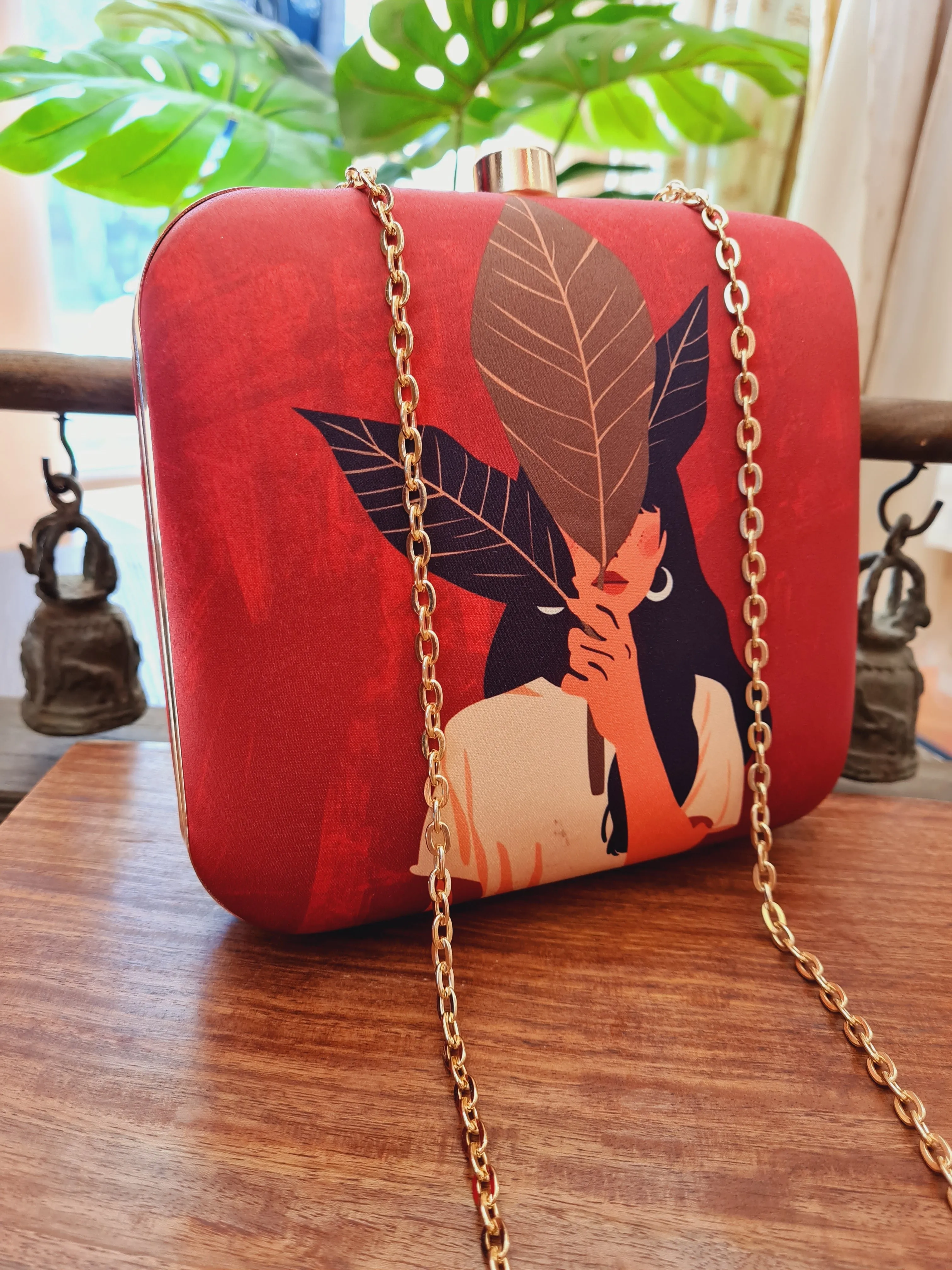 Square Printed Box Clutch