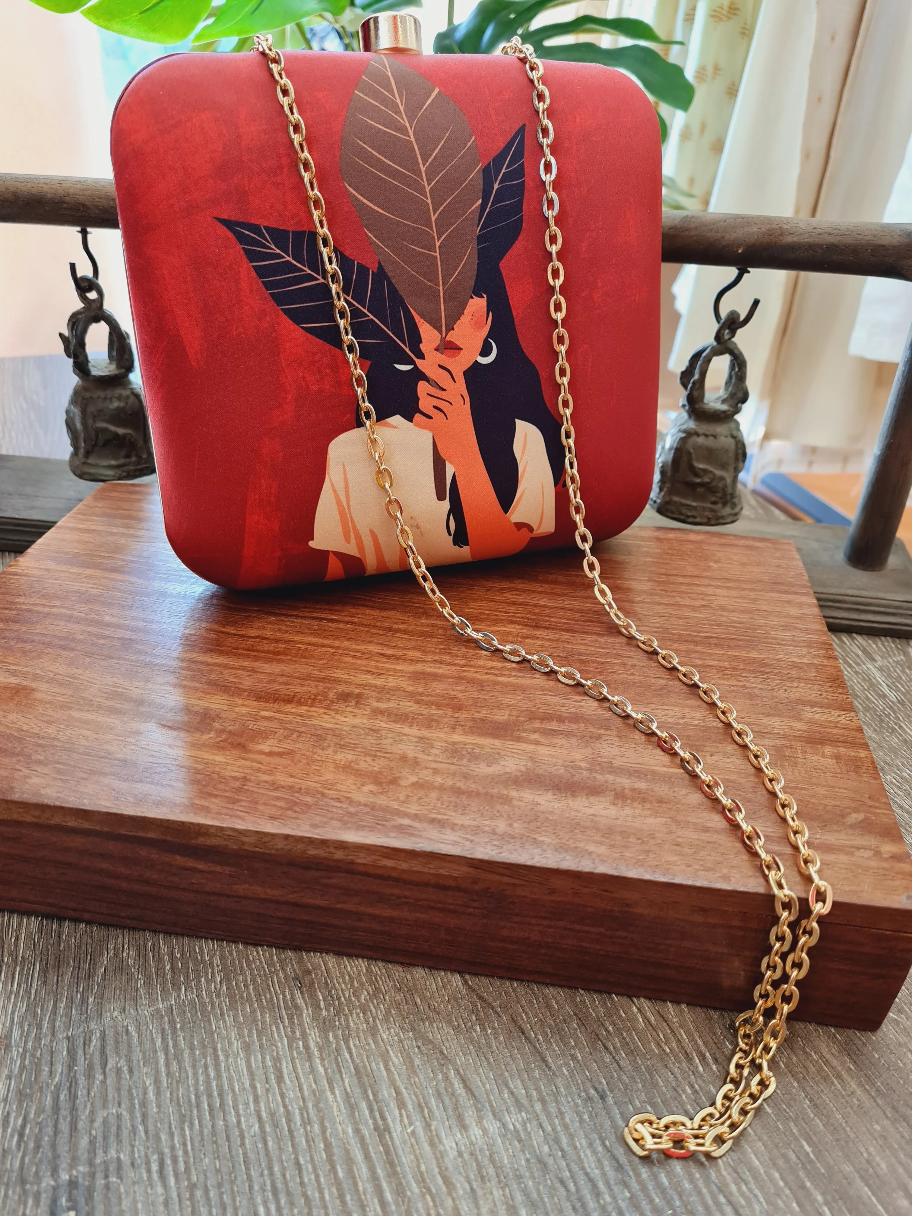 Square Printed Box Clutch