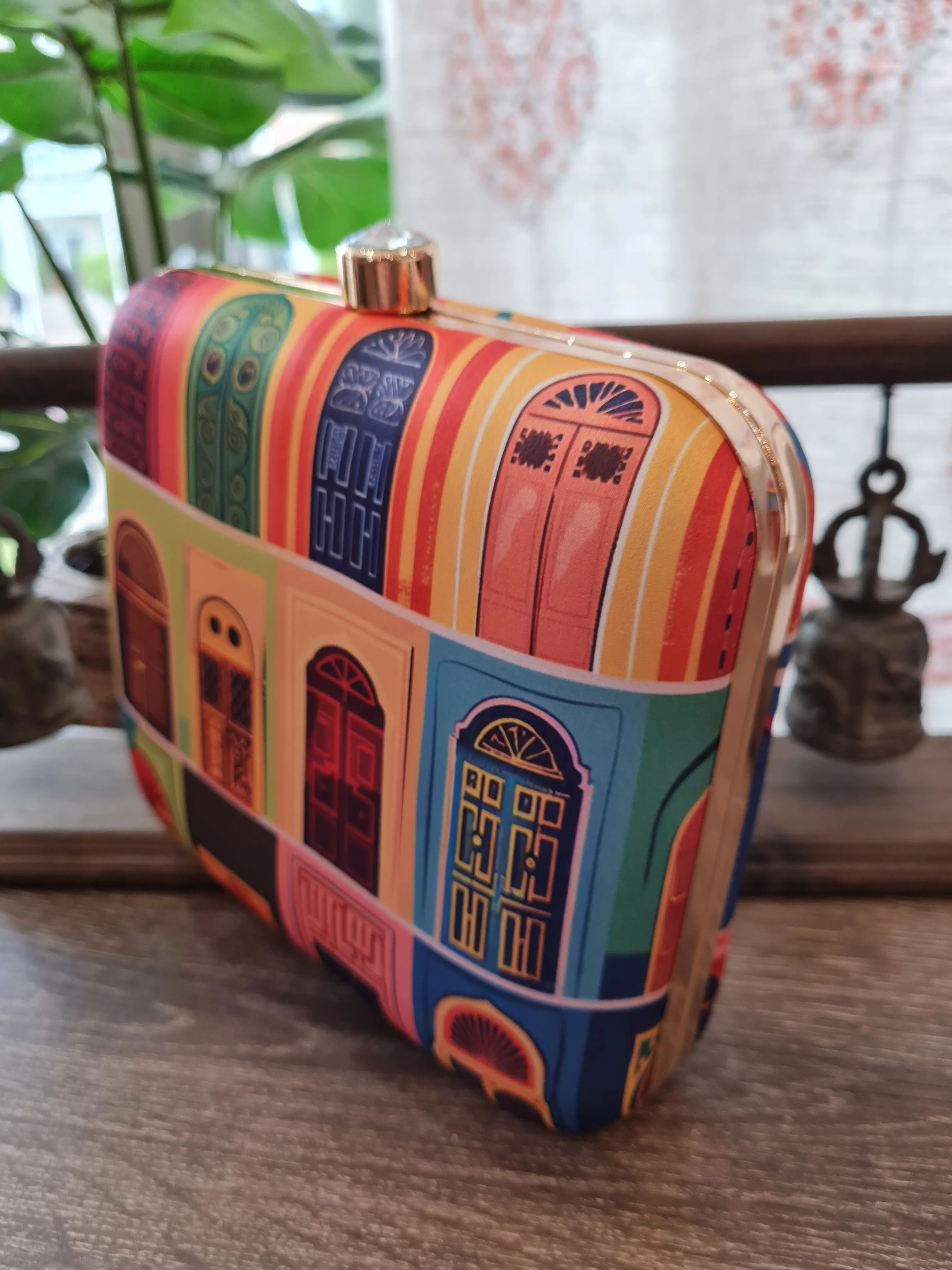 Square Printed Box Clutch