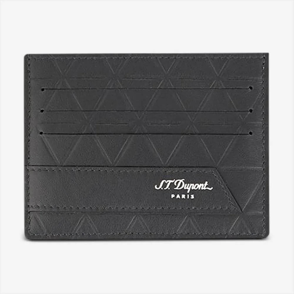 S.T. Dupont Firehead Black Leather Card Holder 161109