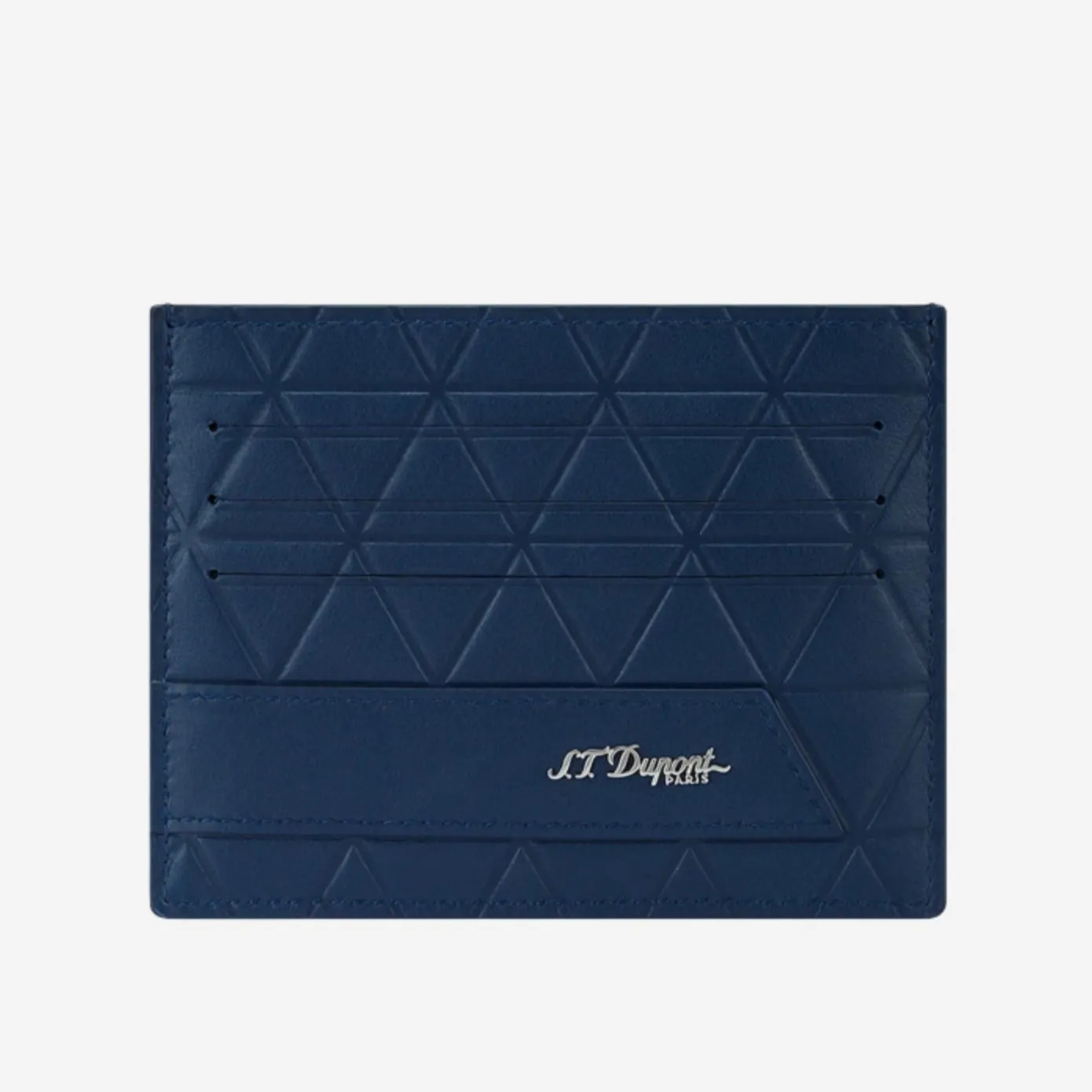 S.T. Dupont Firehead Blue Leather Card Holder 161609