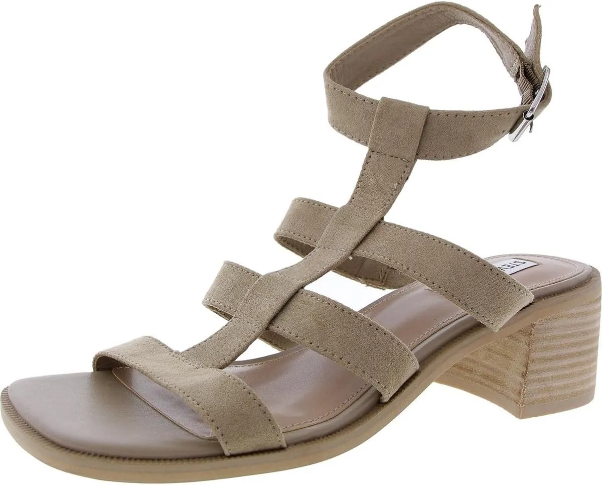 Steve Madden Womens Rory Adjustable Faux Leather Block Heel