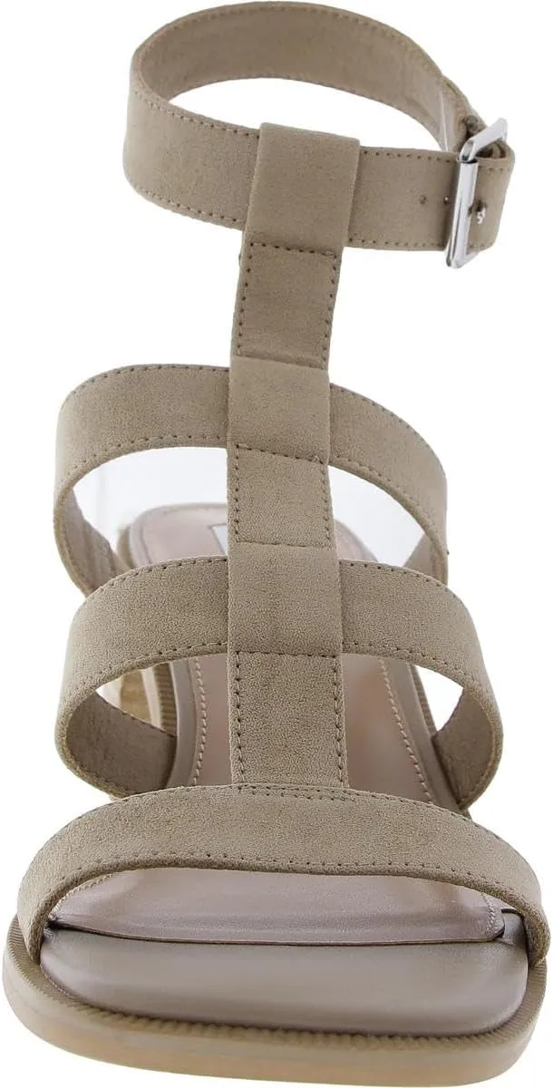 Steve Madden Womens Rory Adjustable Faux Leather Block Heel