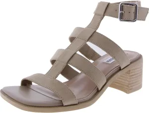 Steve Madden Womens Rory Adjustable Faux Leather Block Heel