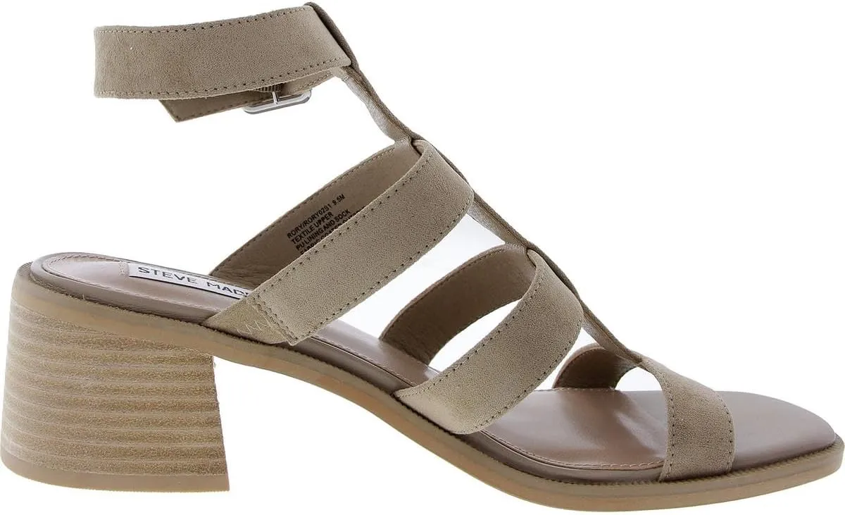 Steve Madden Womens Rory Adjustable Faux Leather Block Heel