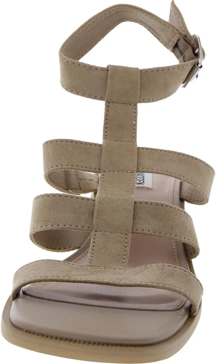 Steve Madden Womens Rory Adjustable Faux Leather Block Heel