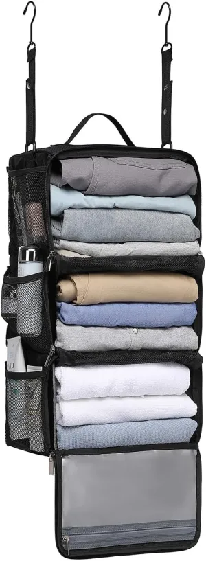 Suitcase Organizer, Carry-on Packing Cubes for Travel, Stow-N-Go Portable Hanging Closet Organizer Shelves Luggage Bag