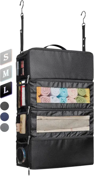 Suitcase Organizer, Travel Luggage Organizer Hanging Shelves Packing Cube Closet/Collapsible Portable Travel Organizer for Carry-on