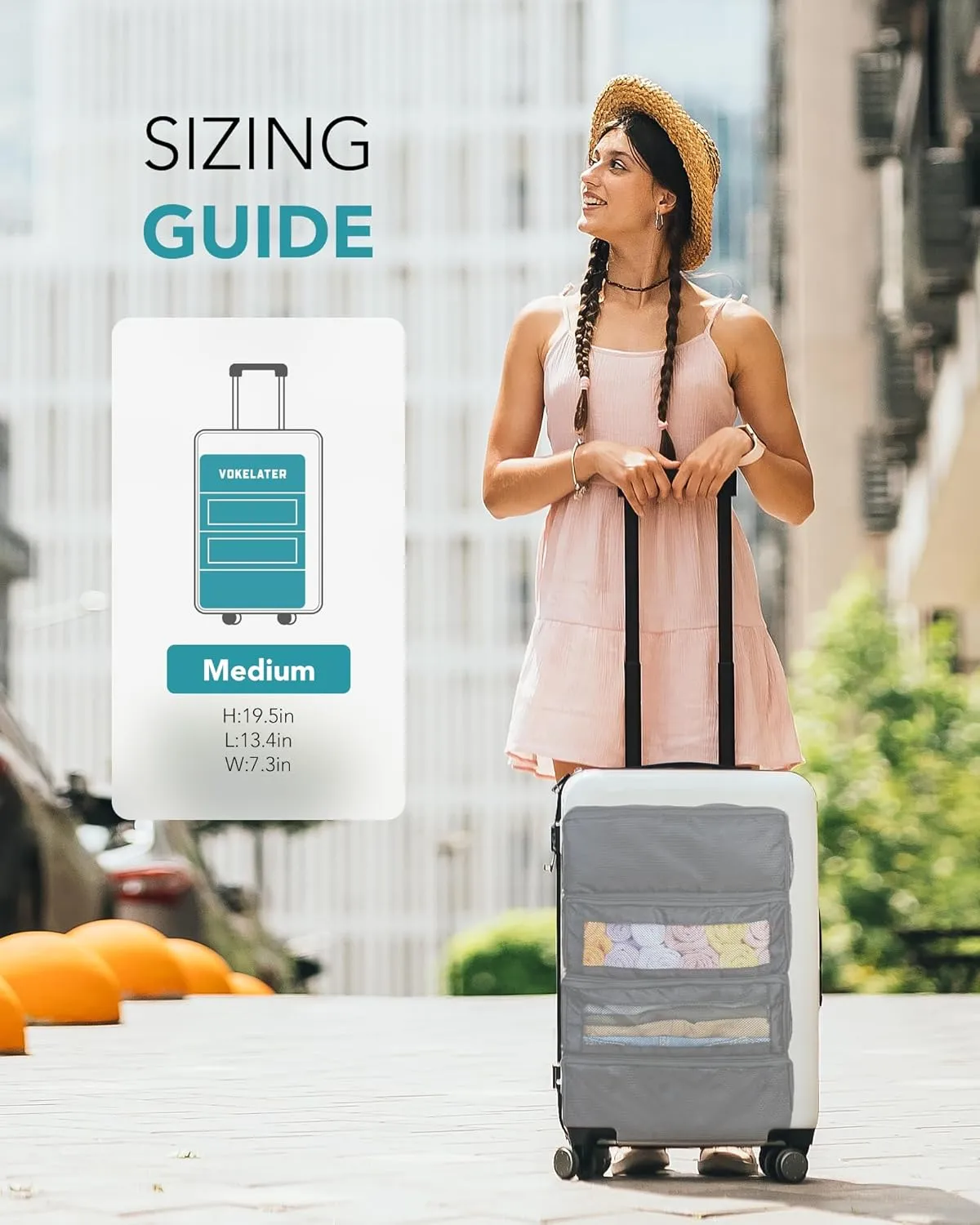 Suitcase Organizer, Travel Luggage Organizer Hanging Shelves Packing Cube Closet/Collapsible Portable Travel Organizer for Carry-on