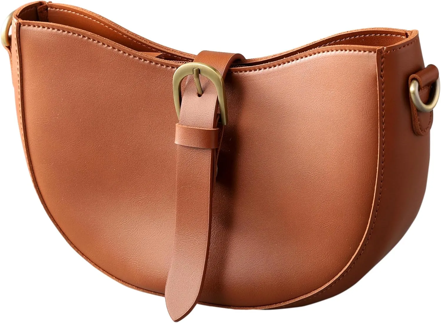 SUNLIGHT LEAVES Vintage Vegan Leather Shoulder Crescent Bag Women Retro Lunar Purse Hobo Satchel Under Arm Purse Lady Handbag