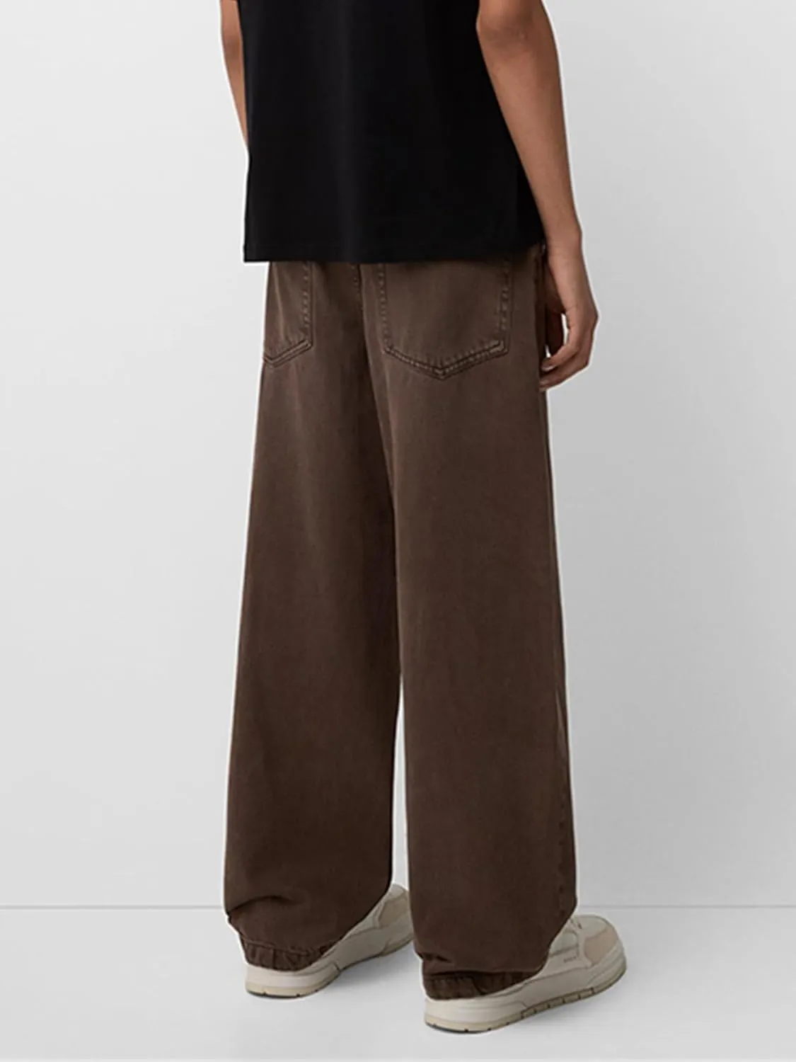 Sunloudy Men Baggy Jeans Relaxed Fit Wide Leg Denim Pants Vintage Hip Hop Straight Wide Leg Jeans Trousers Streetwear