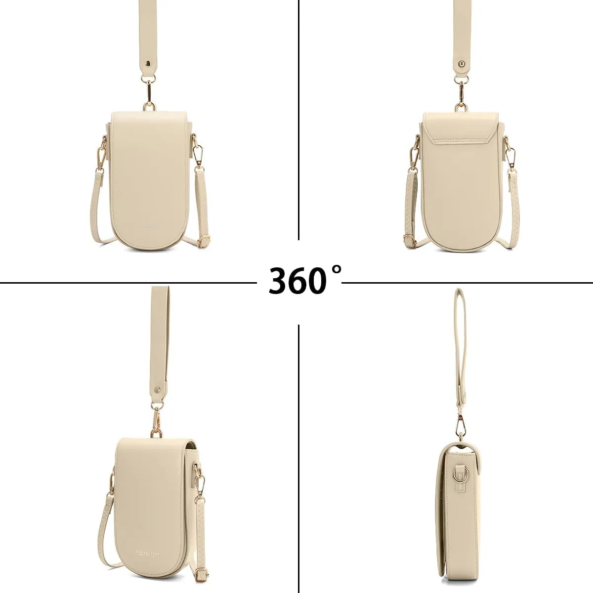 Sunwel Fashion Trendy Cell Phone Bag 5 Card Slots Mini Crossbody Bag Phone Purse Detachable Wristlet for Women Girls