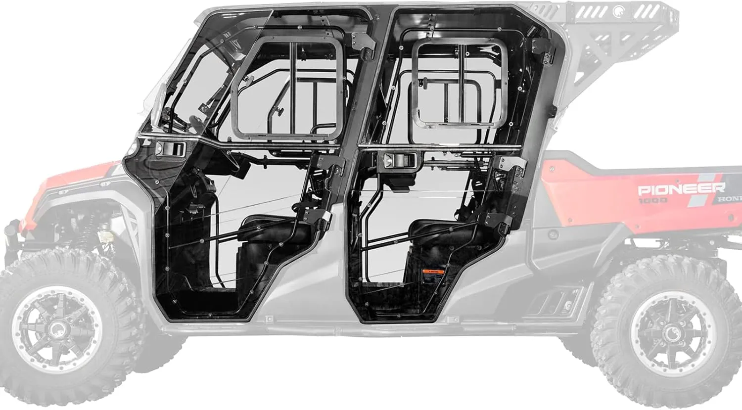 SuperATV Convertible Cab Enclosure Doors Compatible with 2023  Honda Pioneer 1000-6, See Fitment, 250x Stronger than Glass, XR Optic Hard Coating for Scratch Resistance, Secure Seal Technology