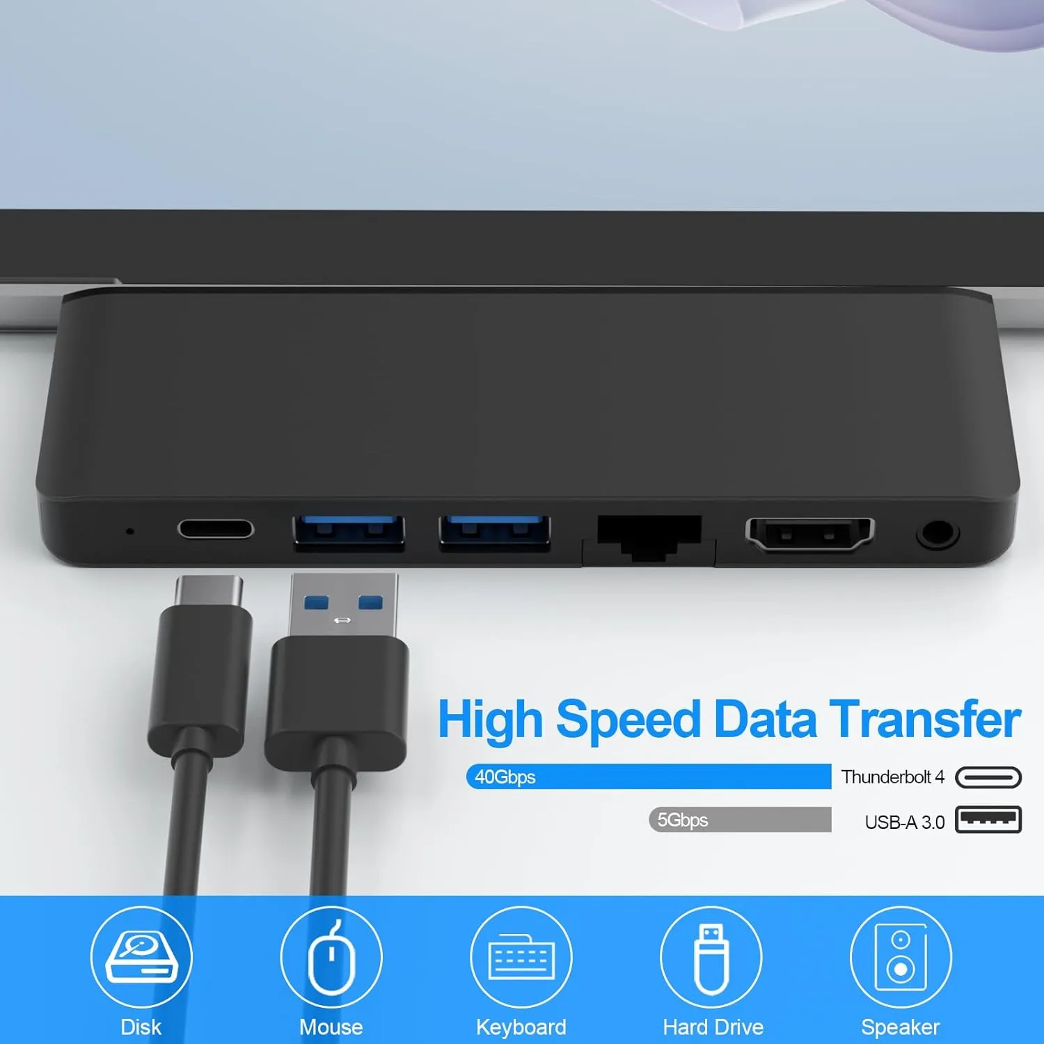 Surface Pro 9/Pro 11 Hub Docking Station with 4K HDMI, Thunerbolt 4(8K Video 40Gbps 100W Power), 100M Ethernet, USB3.0, SD TF Card Slot, 3.5mm Audio, Triple Display for Surface Pro 9/Pro X Accessories