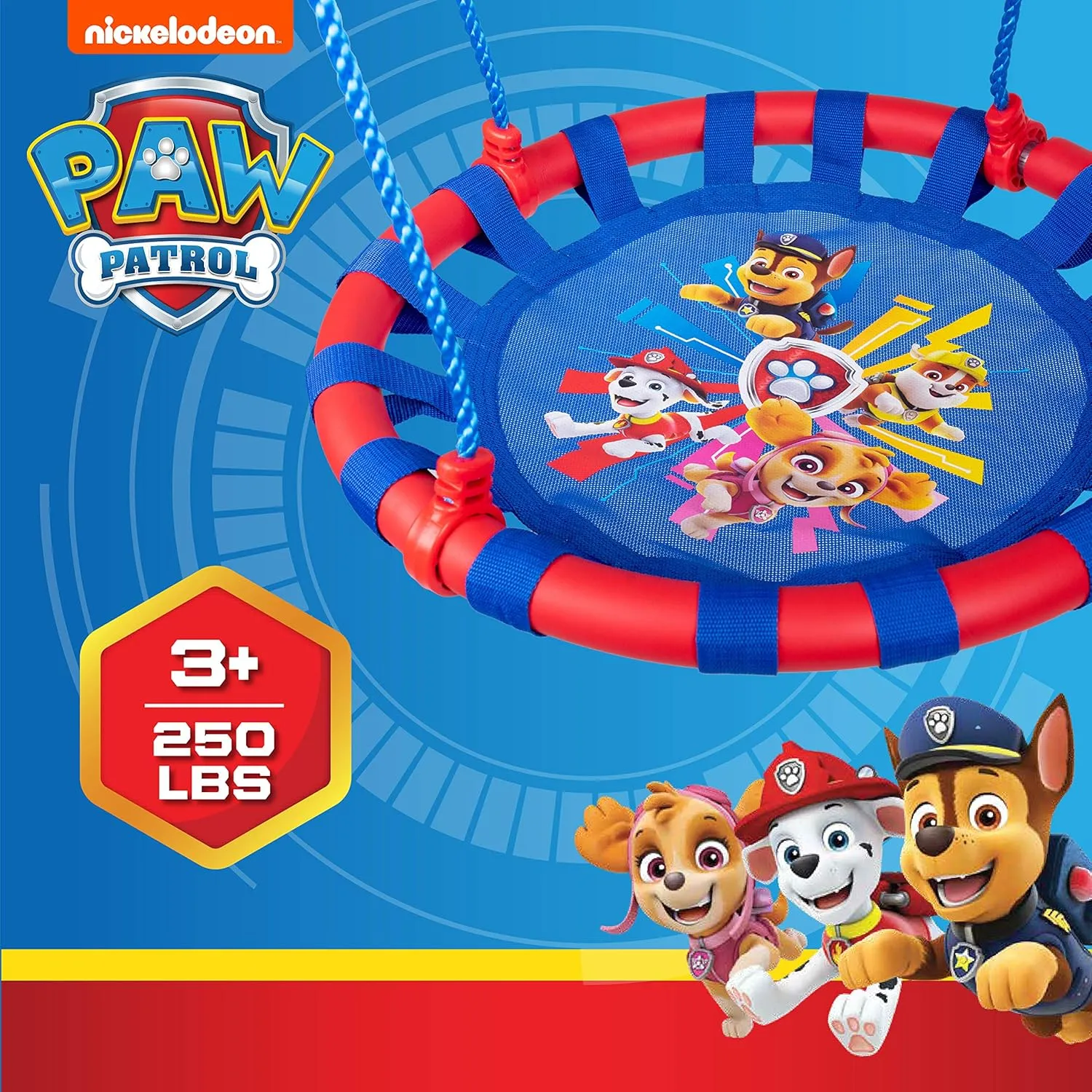 Swurfer Paw Patrol Tree Swing, Saucer Swing - Swing Sets for Backyard,Outdoor Swing for Kids