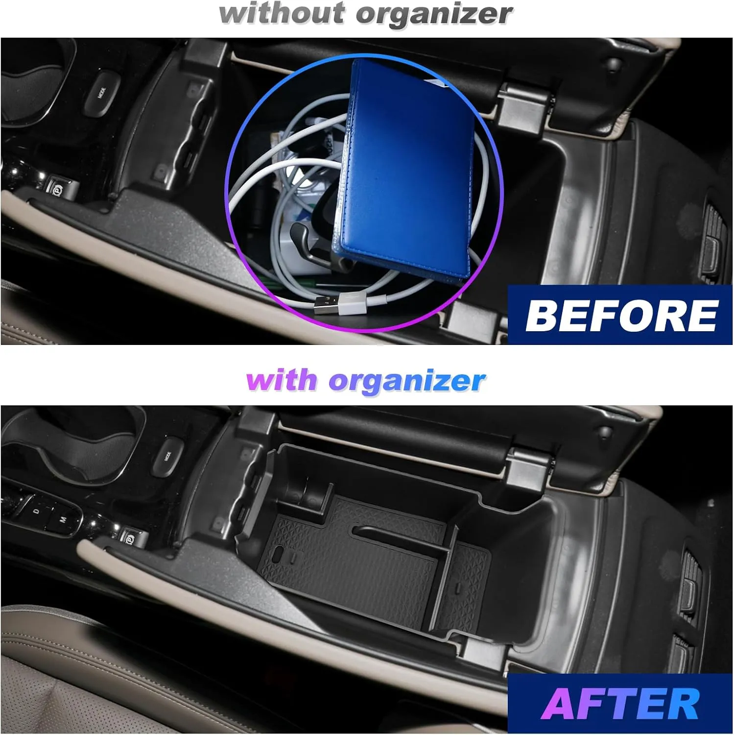 SXCY Fit for 2021-2023 Buick Envision Center Console Organizer Tray for 2022 2023 Envision Accessories Console Tray for 2021 2022 2023 Envision Armrest Storage Console Organizer (Black)