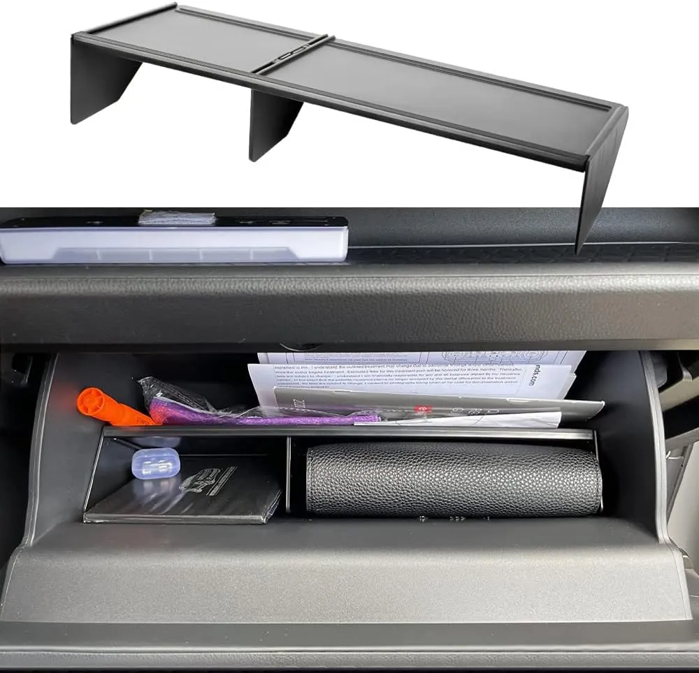 TACORBO Glove Box Organizer Compatible with RAV4 2025 2024 2023 2022 2021 2020 2019 Accessories, Insert Glove Compartment Dividers Black ABS Materials