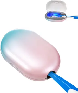 TAISHAN UV Sanitizer Toothbrush Case, Portable Mini Travel Toothbrush Holder, Fits All Toothbrushes, Safety Feature, for Home and Travel