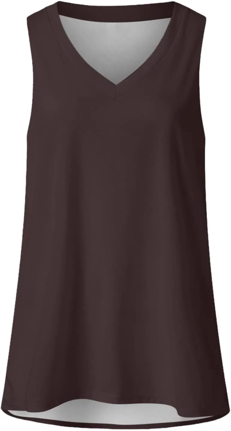 Tank Tops for Women 2025 Summer Sleeveless V Neck Blouses Plus Size Casual Vest Cami Tops Trendy Clothes