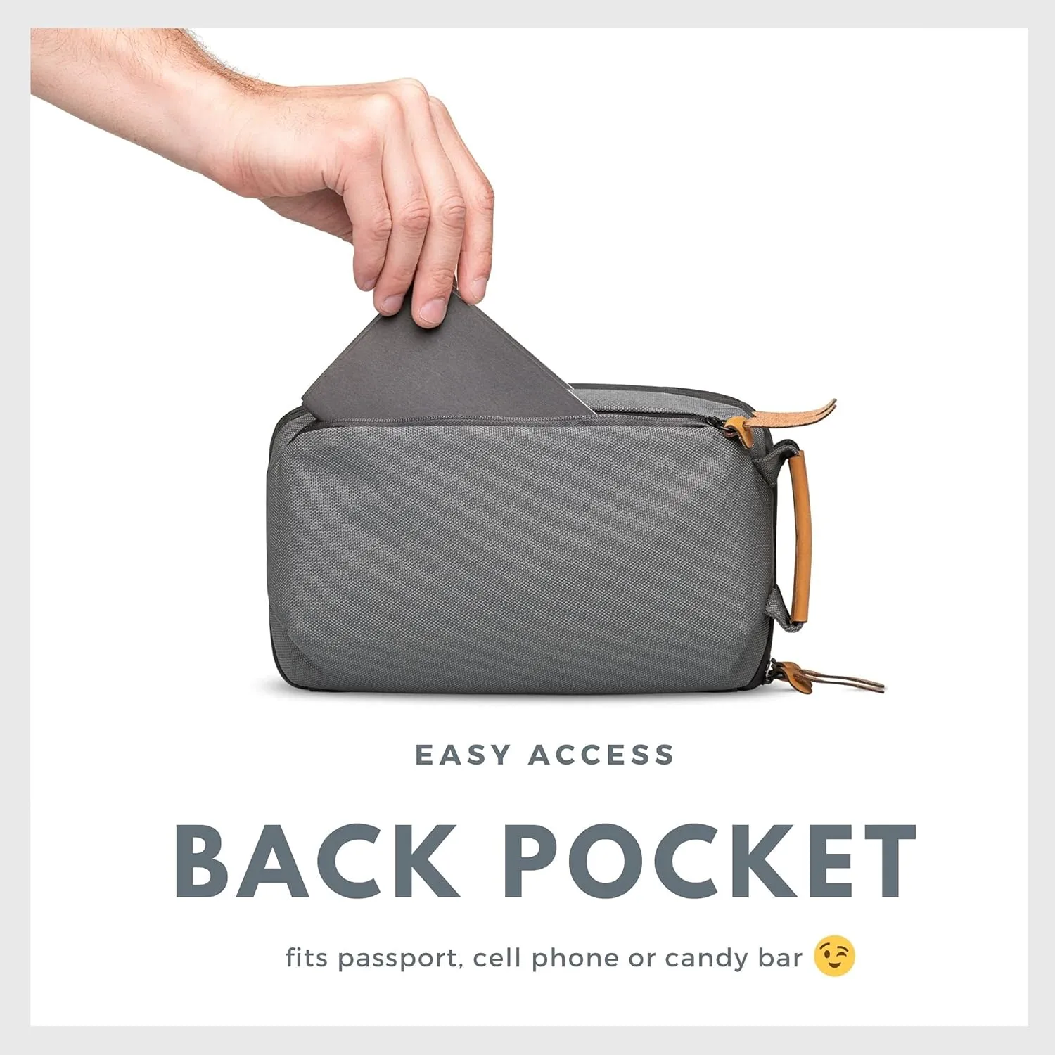 Tech Bag Organizer - Small Electronics Organizer Pouch for Travel - Premium Travel Case with Leather Accents - Mesh Pocket for Cables, Cords and Chargers (Grey)