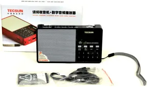 Tecsun D3 Rechargeable FM Radio with ETM, MP3 Player with Built-in Micro SD Card Slot & Portable Hi-Fi Speaker with DSP Bass for Desktop & Laptop Computers, Color Black