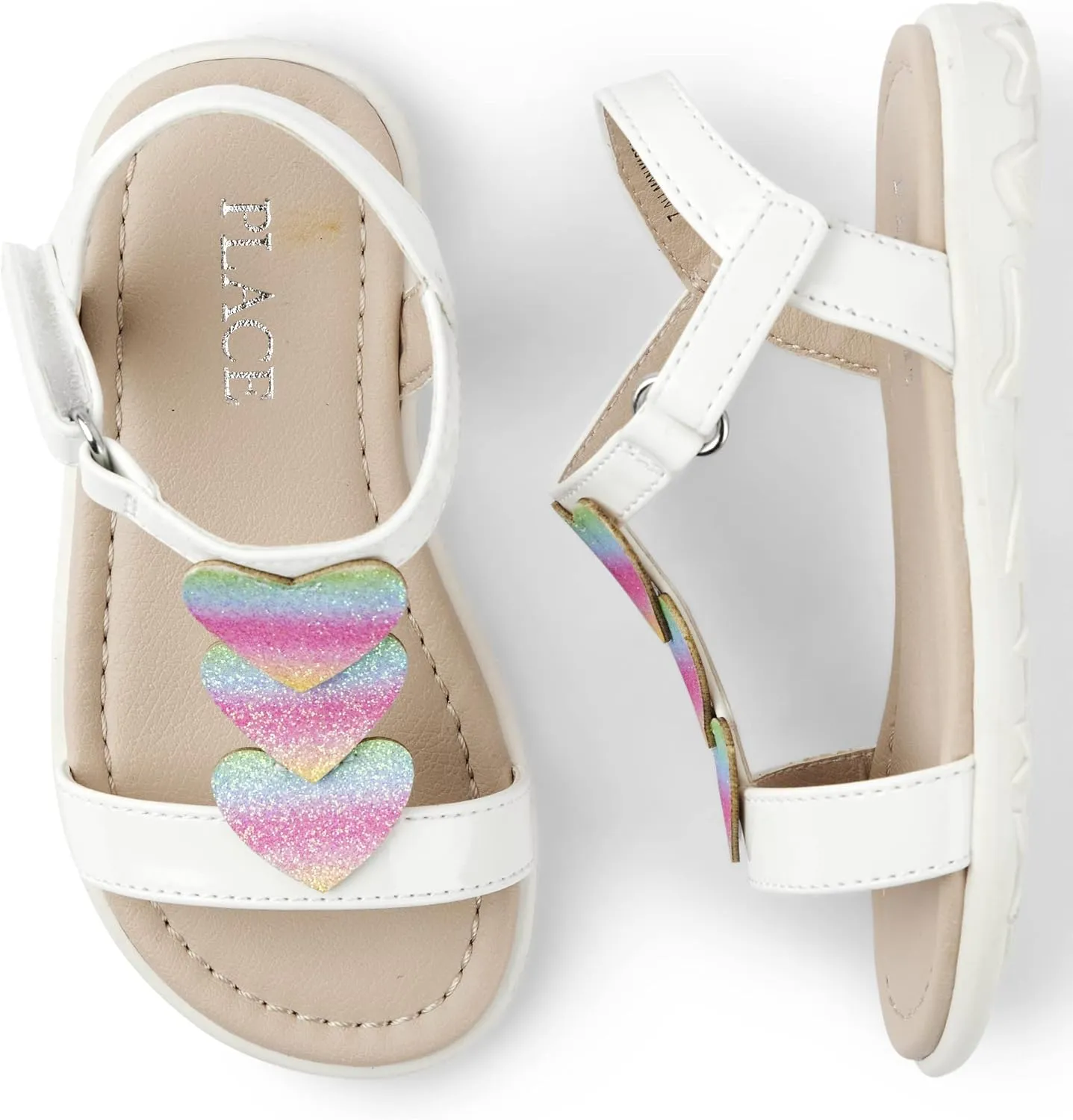 The Children's Place Baby Girls and Toddler T-Strap Sandals with Adjustable Ankle Strap