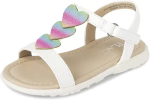 The Children's Place Baby Girls and Toddler T-Strap Sandals with Adjustable Ankle Strap