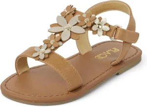 The Children's Place Baby Girls and Toddler T-Strap Sandals with Adjustable Ankle Strap