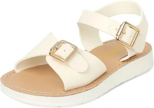 The Children's Place Girl's Baby Toddler Platform Sandals with Adjustable Ankle Strap