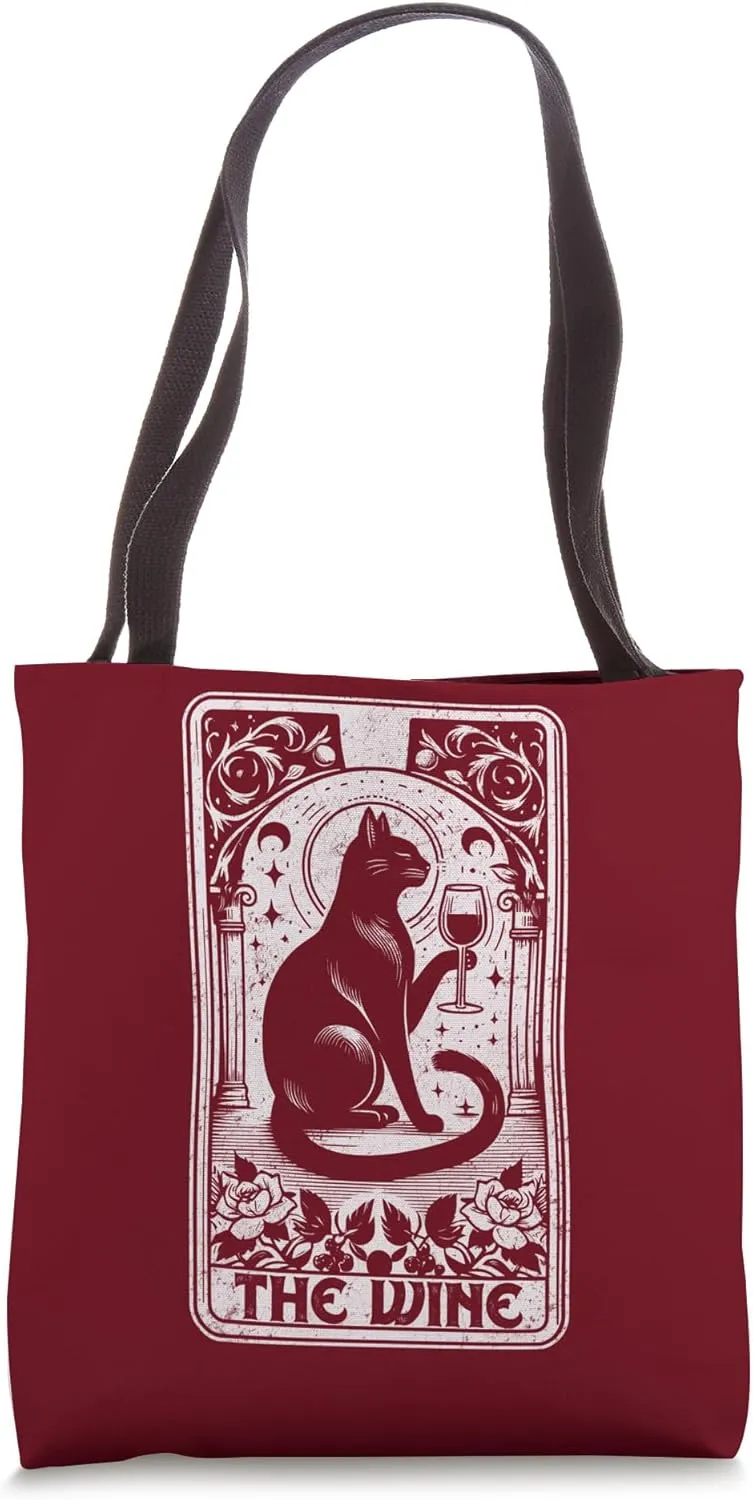 The Wine Tarot Card Reader For Wine Connoisseurs Cat Lover Tote Bag