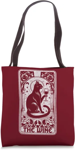 The Wine Tarot Card Reader For Wine Connoisseurs Cat Lover Tote Bag