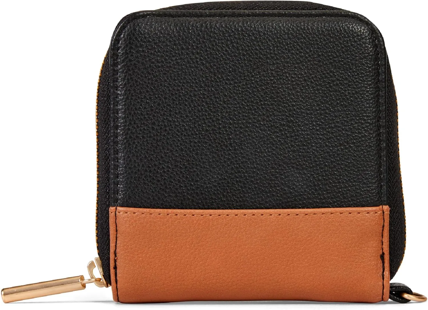 THIRTY-ONE Gifts Mini All About the Benjamins Wallet, Mini Card Wallet for Women, Small Zipper Wallet with Bill Slot, Black Smooth Pebble