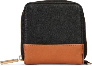 THIRTY-ONE Gifts Mini All About the Benjamins Wallet, Mini Card Wallet for Women, Small Zipper Wallet with Bill Slot, Black Smooth Pebble