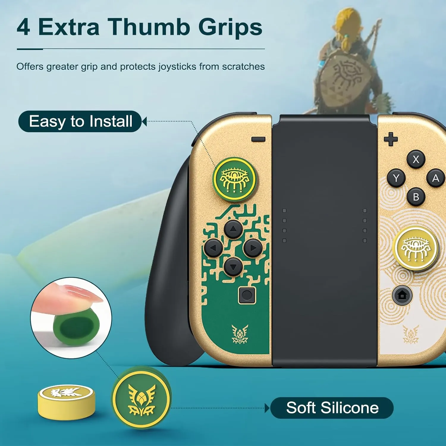 TiMOVO 48 Game Card Case for Nintendo Switch OLED/Switch/Switch lite, 4pcs Switch Thumb Grips for Zelda: Tears of The Kingdom, 48 Game Holder Cartridge Case for Game Cards and 24 SD Cards, White Eagle
