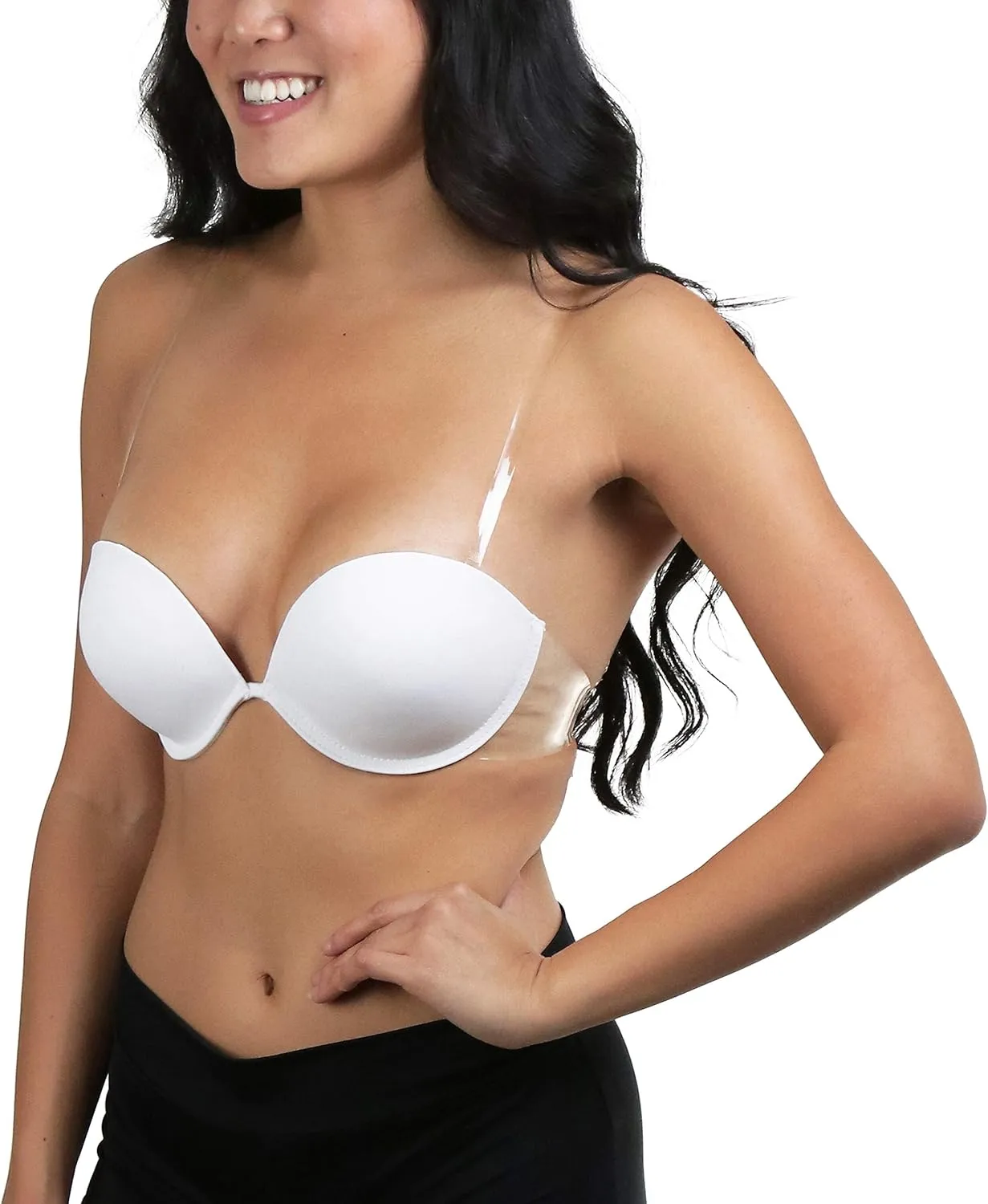 ToBeInStyle Women’s Deep Plunge U-Shaped V-Bra Convertible Supportive w/Padded Cups & Low Open Back