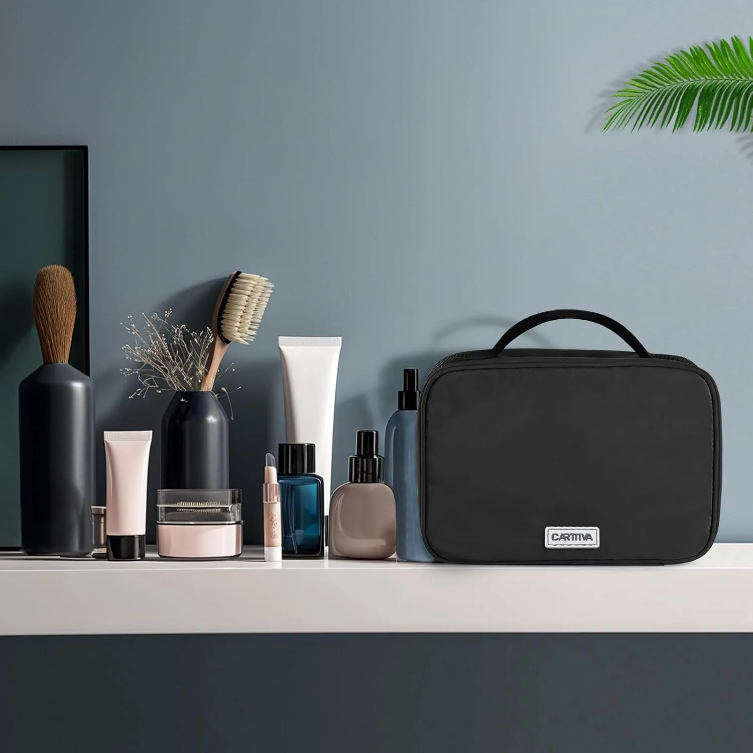 Toiletry Bag Travel Bag for Women & Men with Hanging Hook, 3 in 1 Multifunctional Makeup Cosmetic Case for Toiletries Accessories, Shampoo, Full-size Container, Toiletries, Black