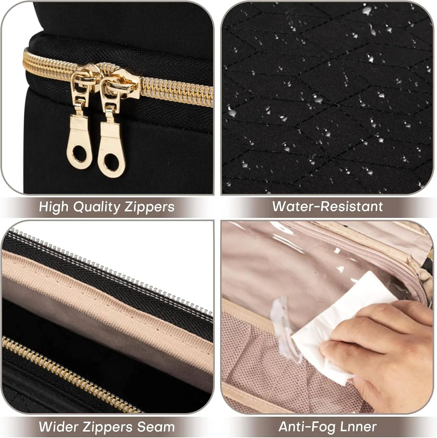 Toiletry Bag with Hanging Hook, Portable Makeup Cosmetic Bags, Space-efficient, Collapsible Moving, making it more suitable for Travel