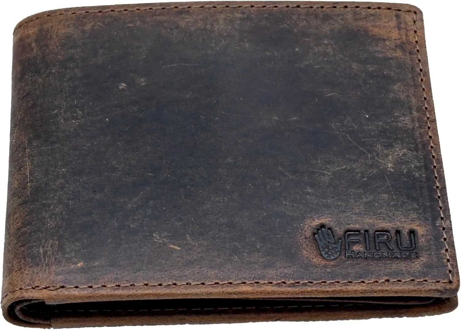 Top Grain Leather Wallet for Men with RFID Blocking-Slim Billfold with 8 Card Slots-Bifold, Extra Capacity with 2 ID Windows-Vintage Design, Gift for Him (Buffalo Brown)