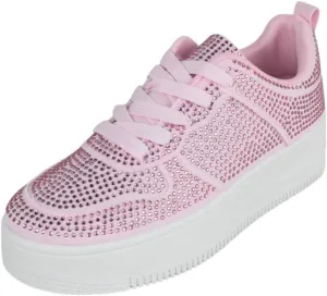 TOP Moda Shoes Women Fashion Platform Sneakers Crystals Rhinestone Bling Lace Up Boston